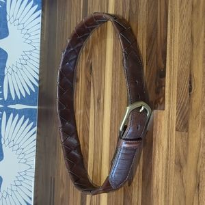 Coach braided brown leather belt size 30